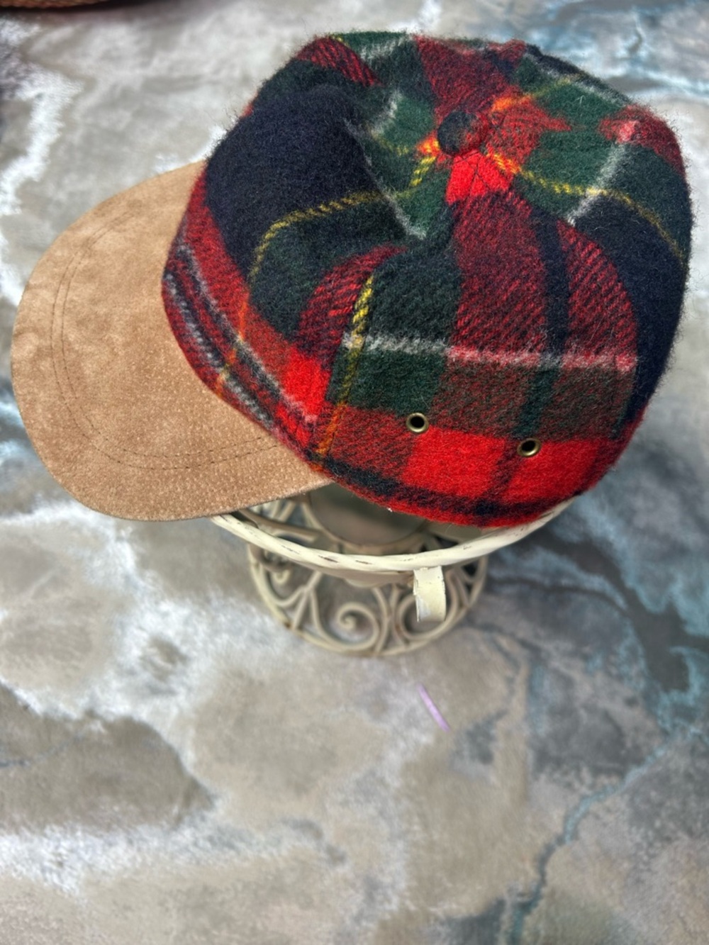 Vintage Wool & Suede Cap